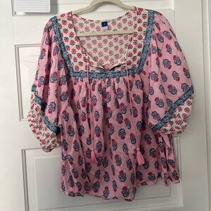 Old Navy Pink Peasant Blouse